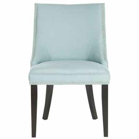 SAFAVIEH Afton Light Blue Side Chair - Silver Nail Heads- 36.4 x 25.6 x 22 in., 2PK MCR4715A-SET2